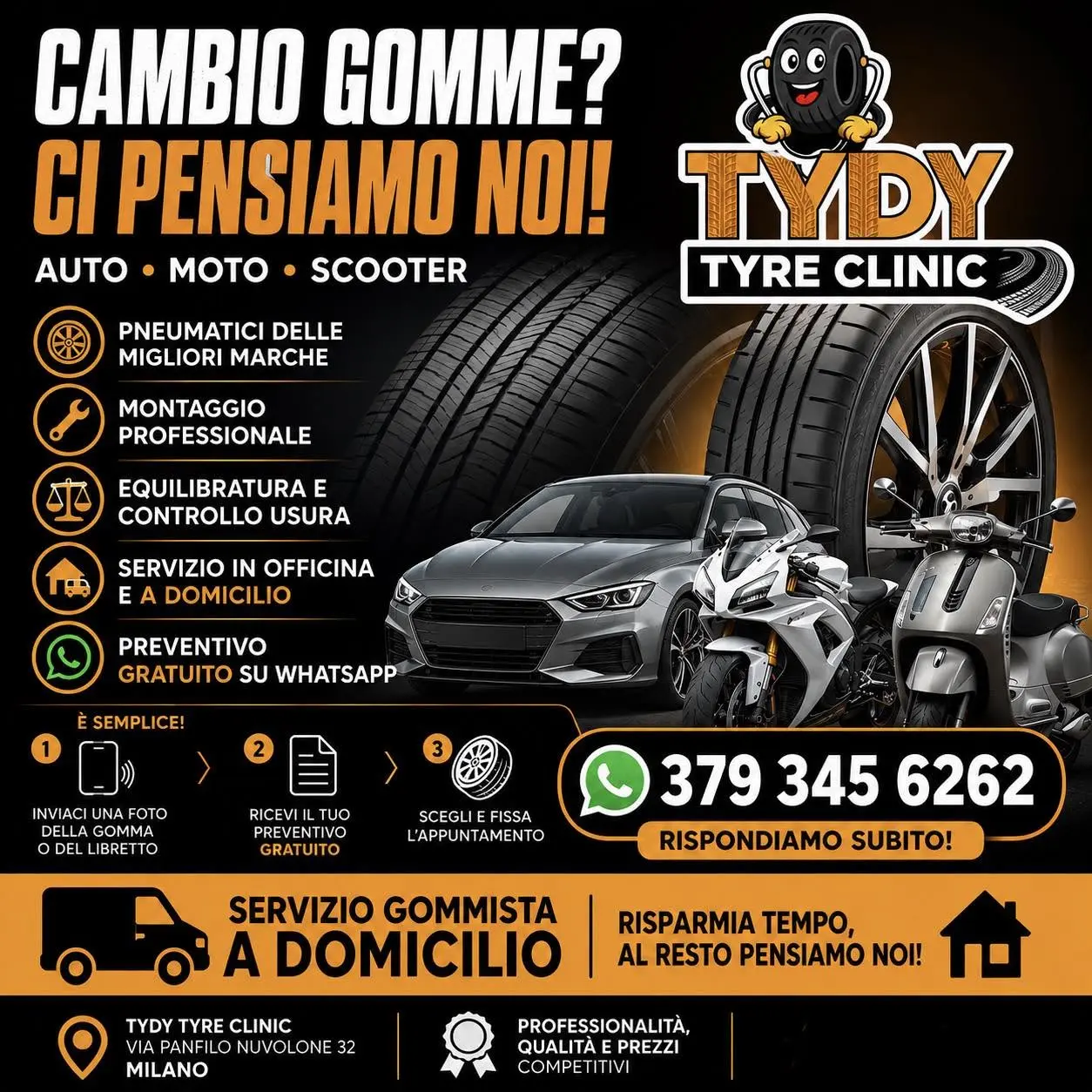 Foto 2 di Tydy tyre clinic - il Gommista a domicilio- Gommista Milano - Gommista a Milano